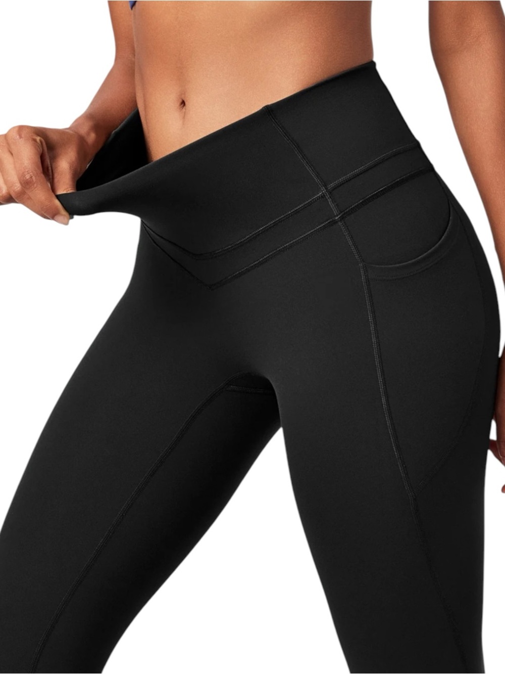 NWT IUGA PowerTight High Waisted Leggings XL Black Compression Side Pocket - Picture 3 of 16